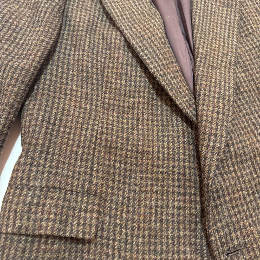 Hickey Freeman Vintage Brown Houndstooth Sport Coat - Picture 2 of 10